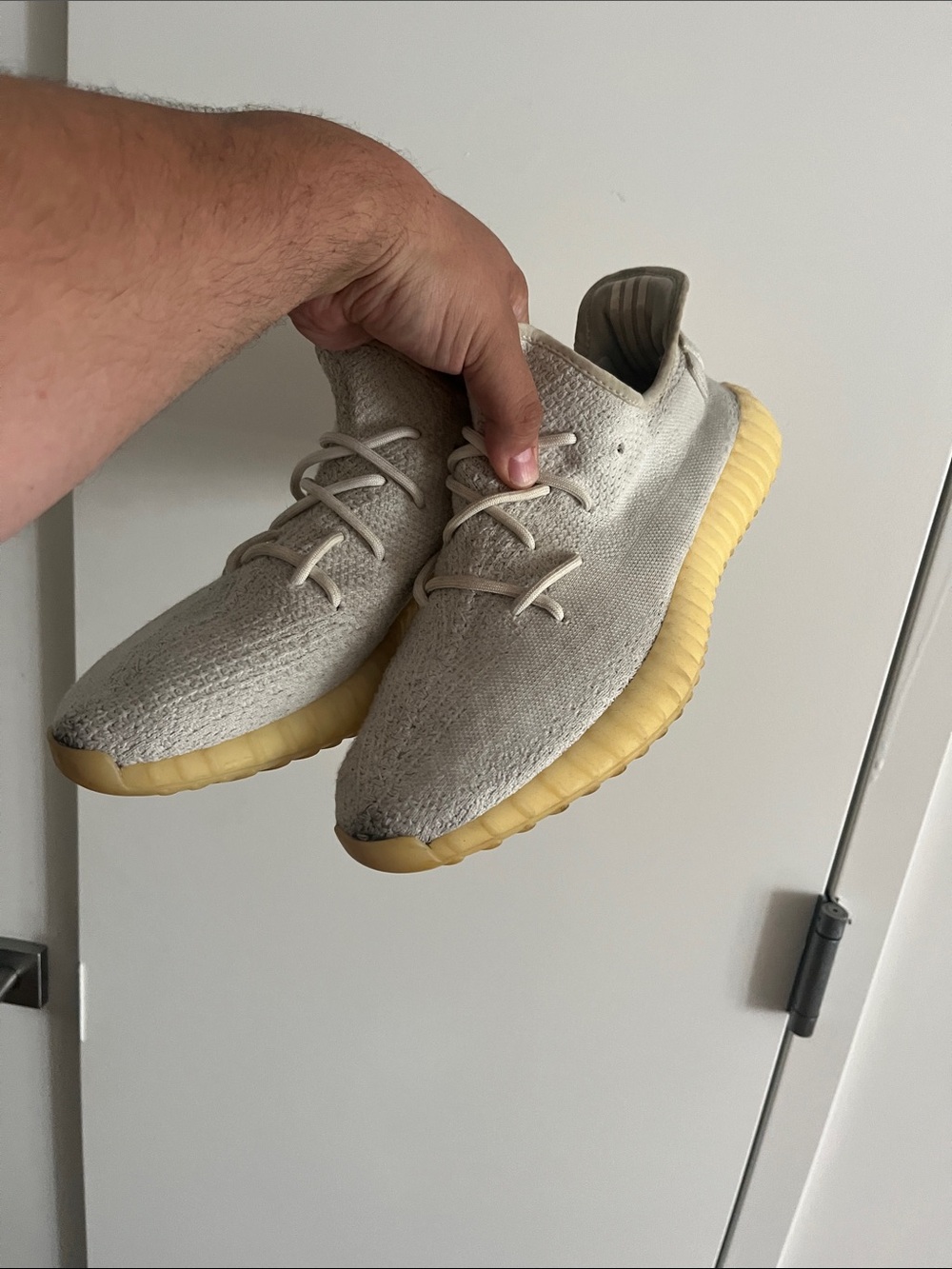 White Yeezys size 13